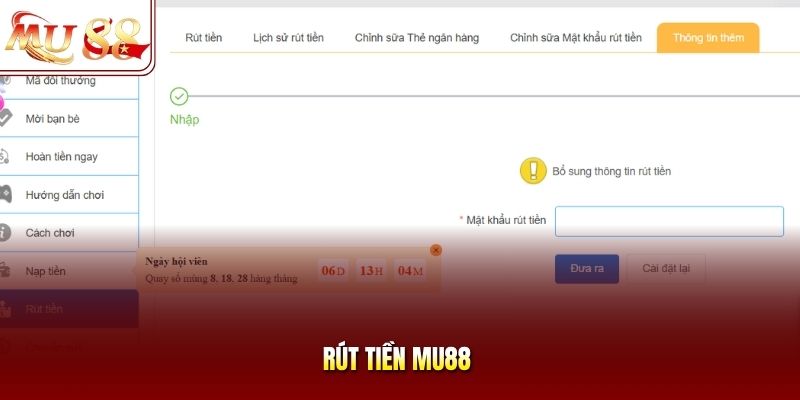 Rút tiền mu88